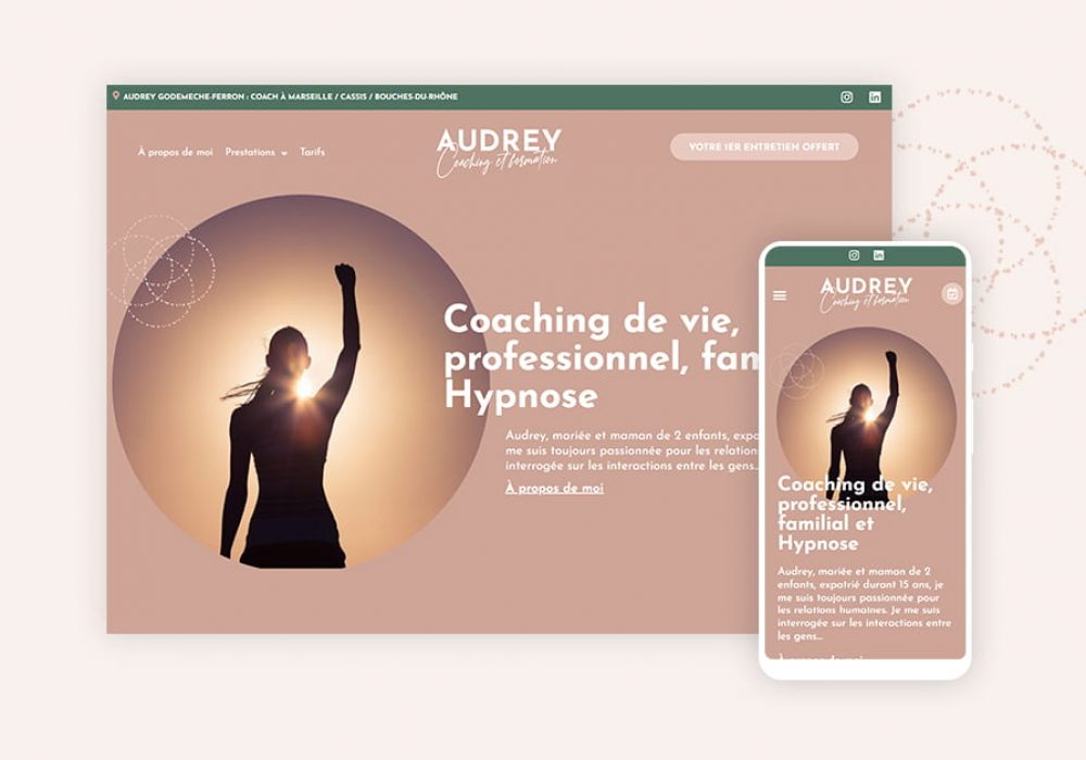 Mockup du site web Audrey Coaching