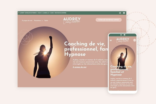 Mockup du site web Audrey Coaching